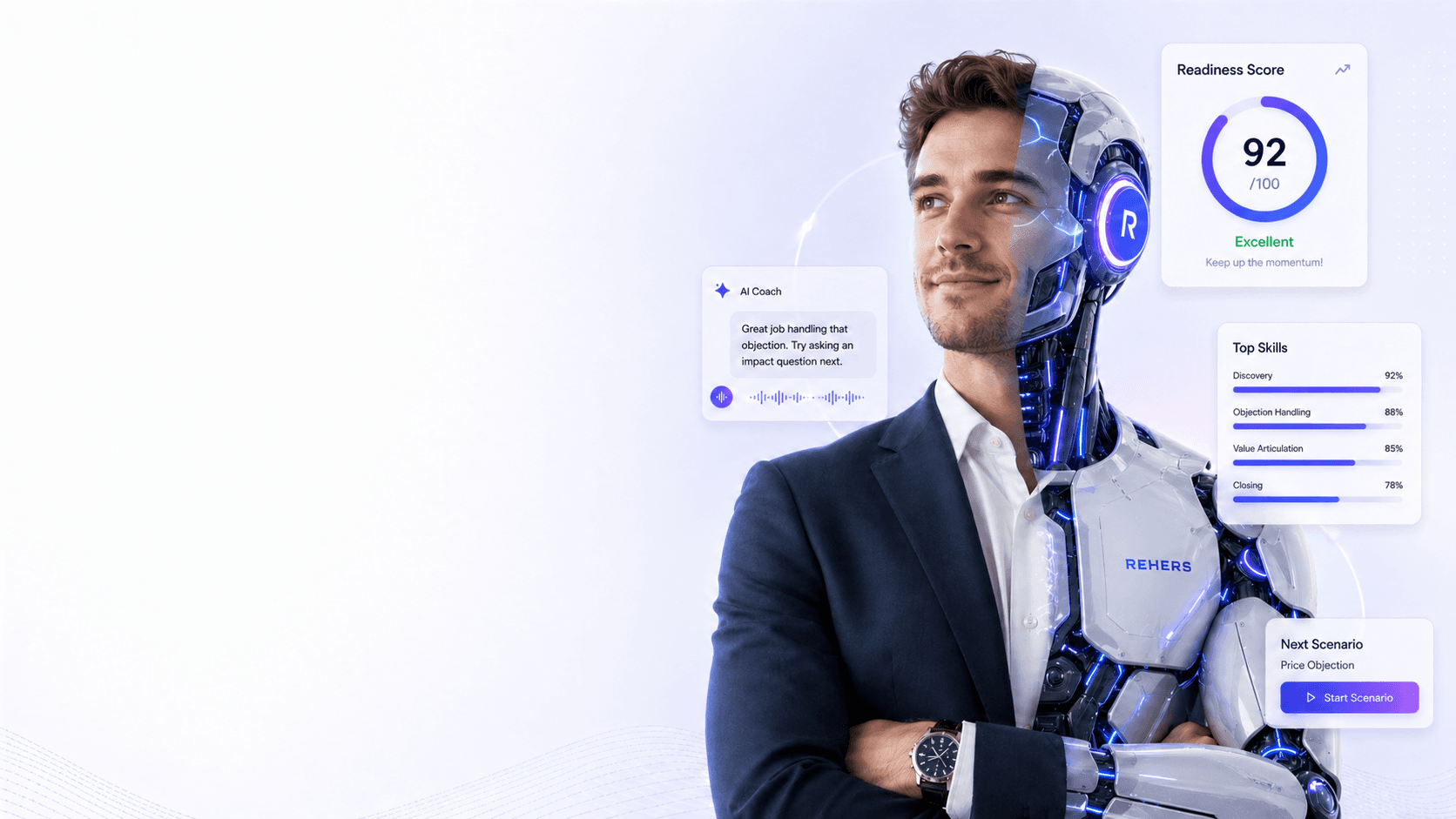 AI sales readiness platform hero background